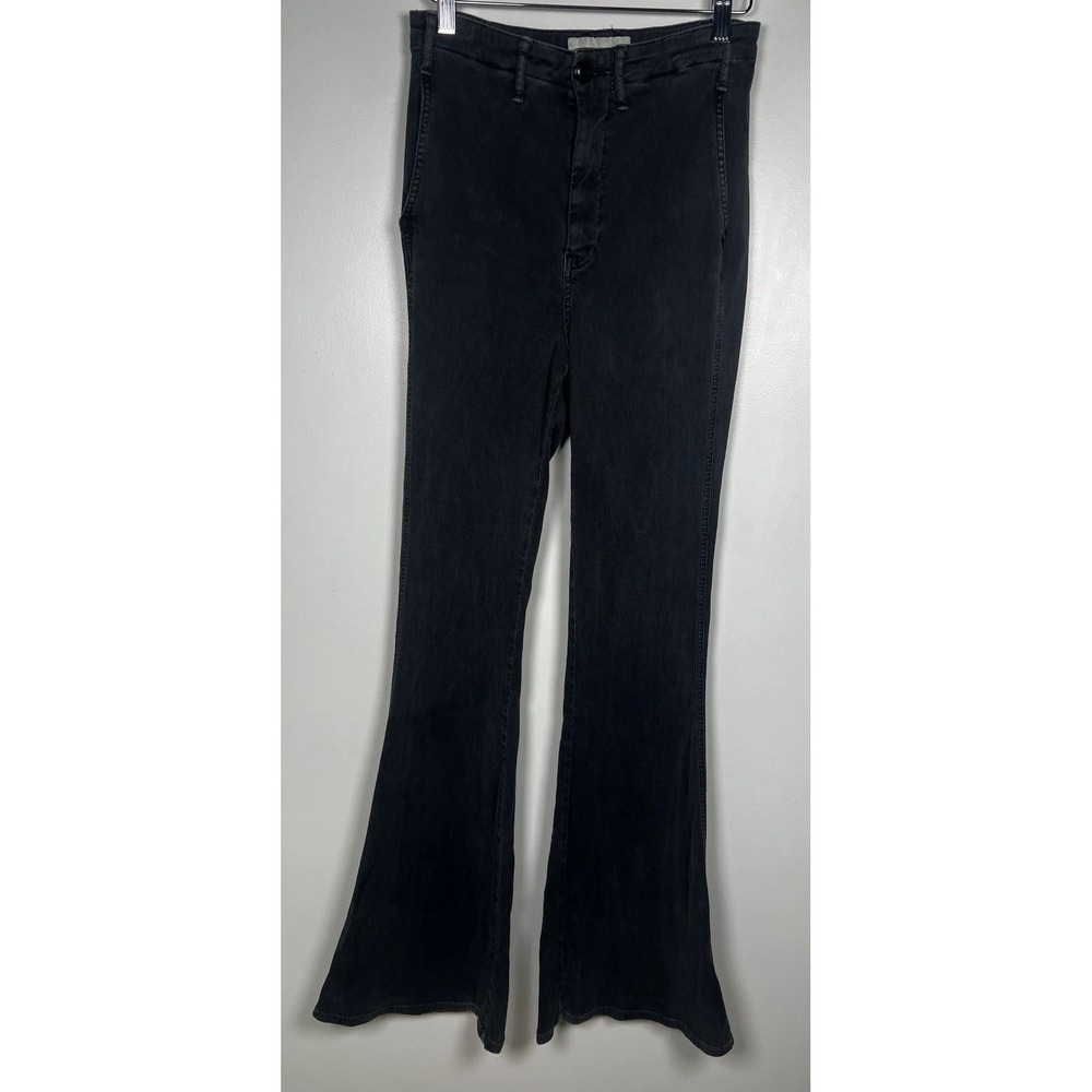 The Great Kickbell Super High Waist Gray Stretch Flare Sz 28 Retro 70's **read**